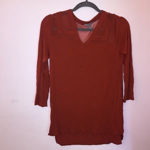 Burnt orange long sleeve dress shirt